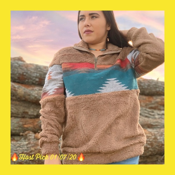🔥HOST PICK🔥Aztec Sherpa Pullover - Picture 2 of 8